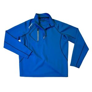 Sunice mens XL blue allendale superliteFX stretch thermal 1/2 zip golf sweater